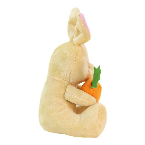 Pelúcia Coelhinho com Cenoura - Coelho Bege - 18cm - BBR Toys