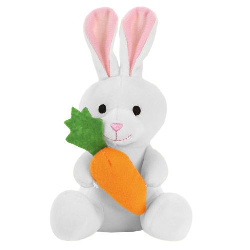 Pelúcia Coelhinho com Cenoura - Coelho Branco - 18cm - BBR Toys