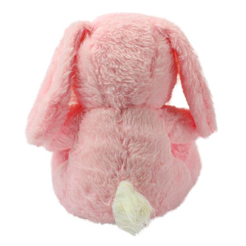 Coelho de Pelúcia com Lacinho - Orelhudo - Rosa - 24cm - BBR Toys