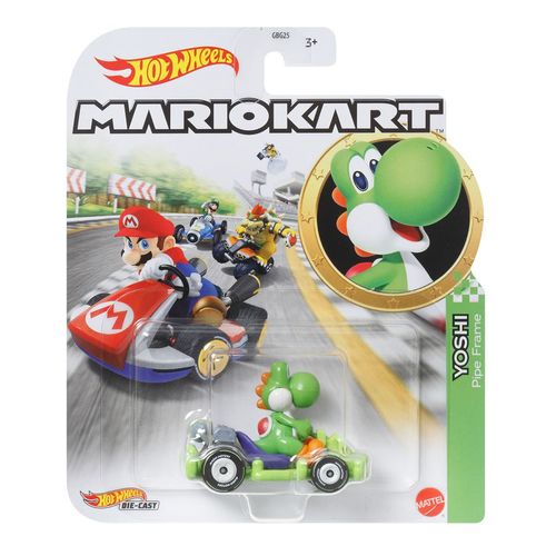 Carrinho Hot Wheels - Yoshi - Mario Kart - Pipe Frame - 1:64 - Mattel