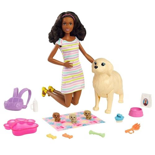 Boneca Barbie com Pet - Cachorrinhos Recém-Nascidos - Mattel