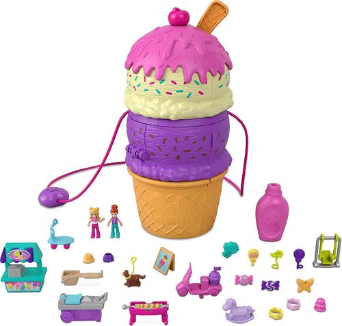 Polly Pocket - Parque Infantil - Roda e Surpresa de Sorvete - Mattel