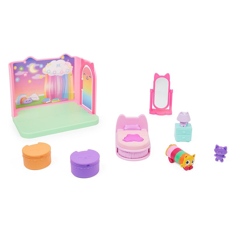 3-Playset-com-Mini-Figura---Quarto-dos-Sonhos-com-Pillow-Cat---Casa-da-Gabby---Sunny