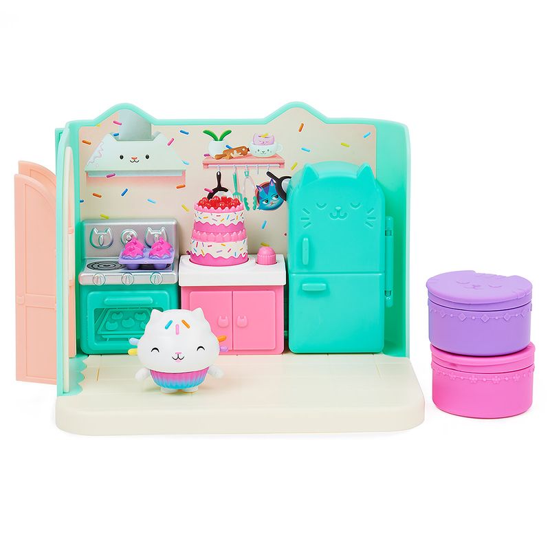 3-Playset-com-Mini-Figura---Cozinha-de-Luxo-com-Cakey-Cat---Casa-da-Gabby---Sunny