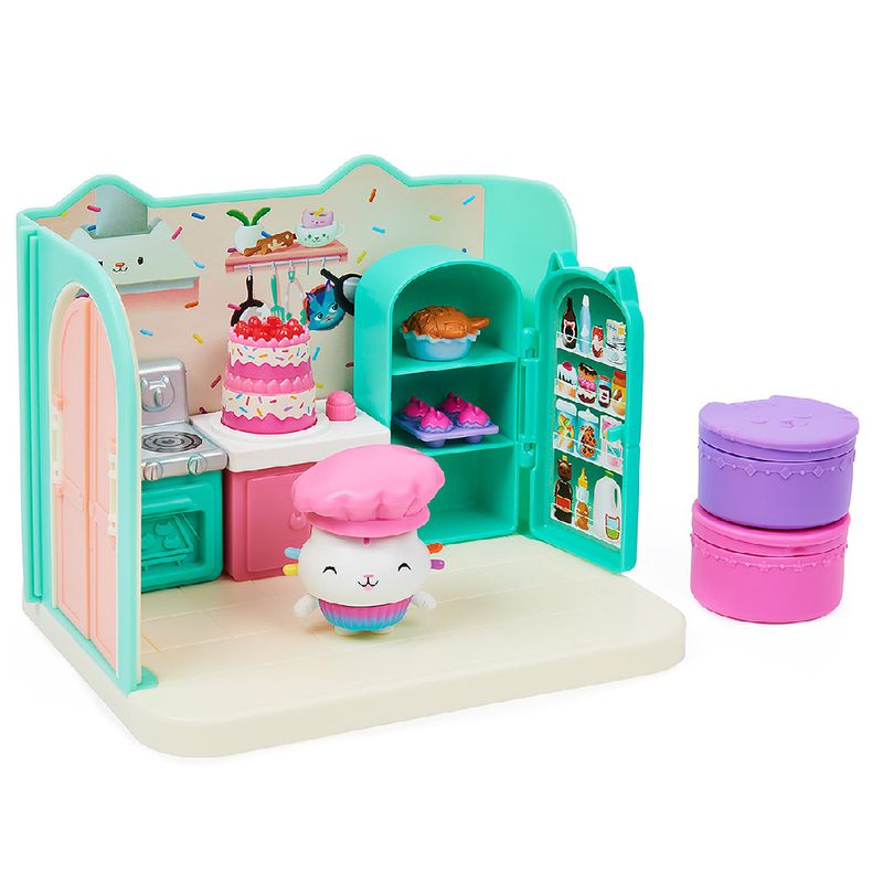 1-Playset-com-Mini-Figura---Cozinha-de-Luxo-com-Cakey-Cat---Casa-da-Gabby---Sunny