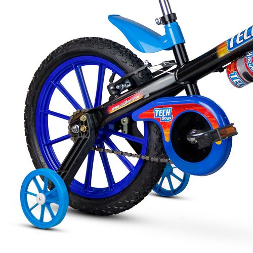 Bicicleta Infantil Aro 16 - Tech Boys - Menino - Preto e Azul - Nathor