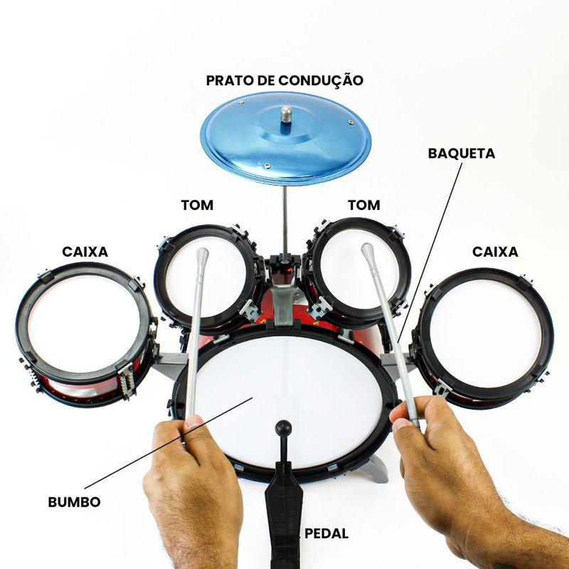 3-Bateria-Musical-Infantil---Mega-Star---Vermelha---BBR-Toys