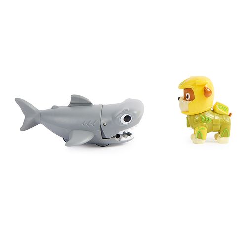 Conjunto de Figuras - Rubble e Tubarão Martelo - Aqua Pups - Patrulha Canina - Sunny