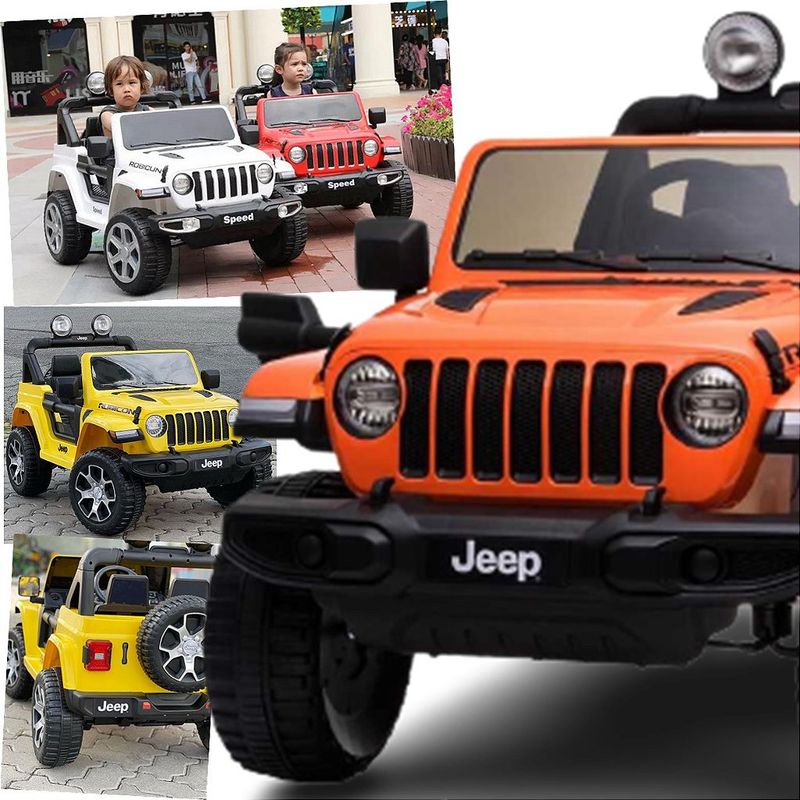 4-Mini-Veiculo-Eletrico-com-Controle---Jeep-Wrangler---12V---Laranja---Bandeirante