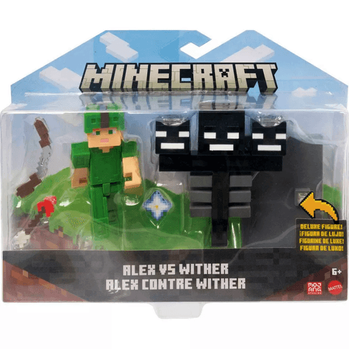 Conjunto de Figuras Articuladas - Alex Vs. Wither - Minecraft - Mattel