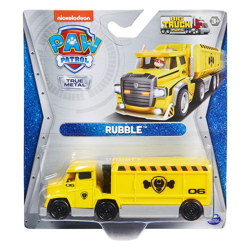 Carrinho de Roda Livre - Rubble - Patrulha Canina - Big Truck Pups - True Metal - 1:55 - Sunny