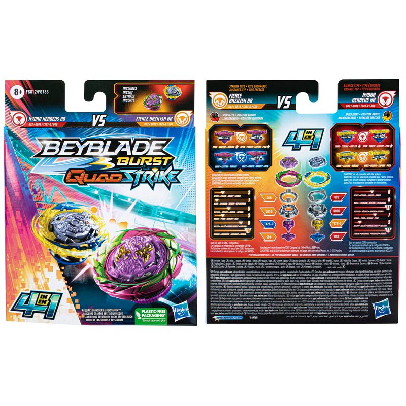 Conjunto-com-2-BeyBlade-Burst-QuadStrike---Hydra-Kerbeus-K8-Vs-Fierce-Bazilisk-B8---Hasbro-5