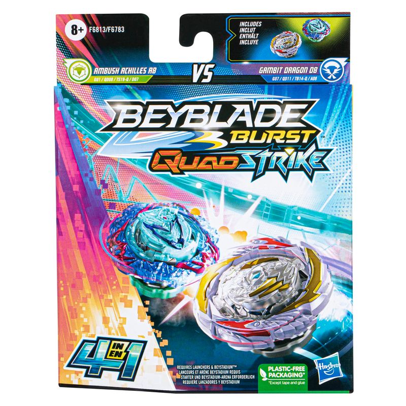 Conjunto-com-2-BeyBlade-Burst-QuadStrike---Ambush-Achilles-A8-Vs-Gambit-Dragon-D8---Hasbro-4