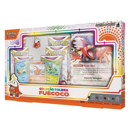 Box de Cartas Pokémon - Fuecoco - Coleção Paldea - Copag