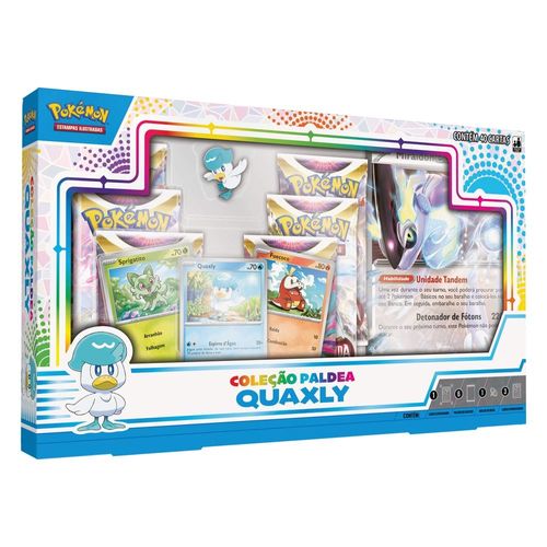 Box de Cartas Pokémon - Quaxly - Coleção Paldea - Copag