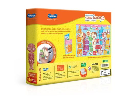 Quebra-Cabeça Educativo - Explorando o Corpo Humano - 120 Peças - Toyster