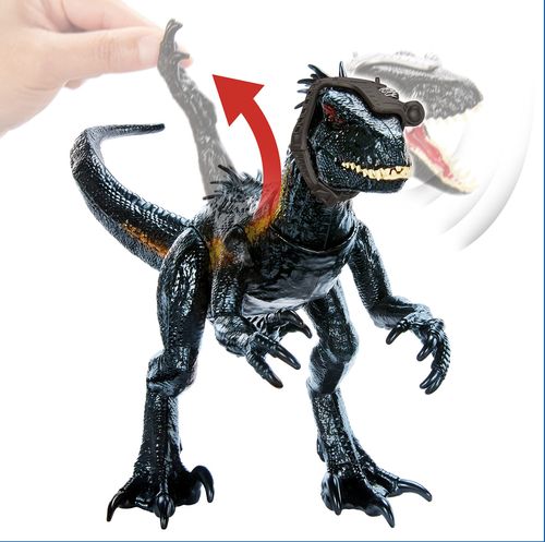 Dinossauro Articulado com Luz e Som - Indoraptor - Track N Attack - Dino Trackers - Jurassic World - 39 cm - Mattel