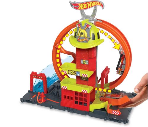 Conjunto de Pista Hot Wheels com Carrinho - Posto de Bombeiros Super Loop - City - Mattel