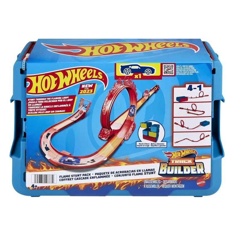 Pista-Hot-Wheels-com-Carrinho---Conjunto-Flame-Stunt---Track-Builder-Builder---4-em-1---Mattel-2