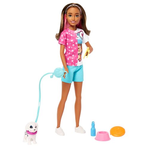 Boneca Barbie com Acessórios - Passeio do Cachorrinho - Skipper First Jobs - Big Babysitting Adventure - Mattel
