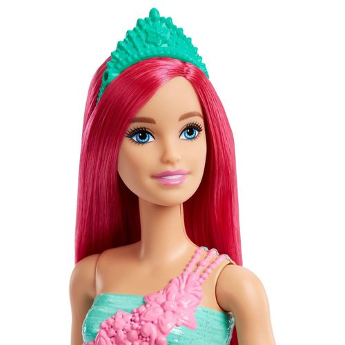 Boneca Barbie Dreamtopia - Cabelo Rosa e Tiara Verde - Mattel