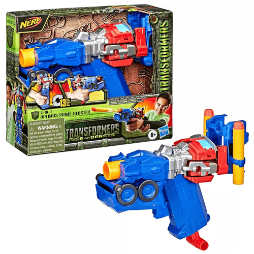 Lançador de Dardos Nerf 2 em 1 - Figura Optimus Prime Blaster - Transformers: O Despertar das Feras - Hasbro