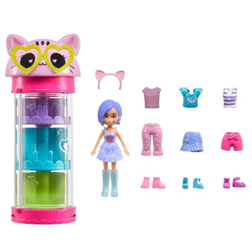 Polly Pocket - Armário Giratório de Looks - Gato - Mattel