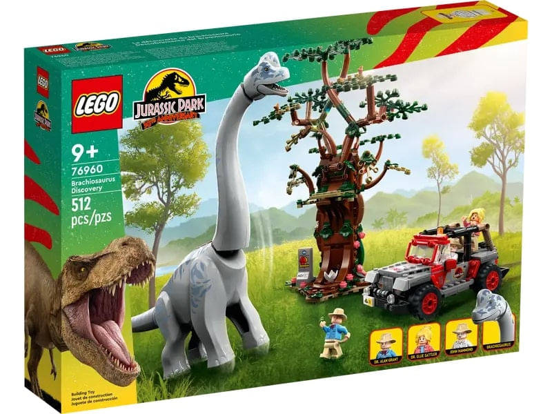 LEGO-Jurassic-Park---Descoberta-de-Braquiossauro---30-Anos---512-Pecas---76960-1