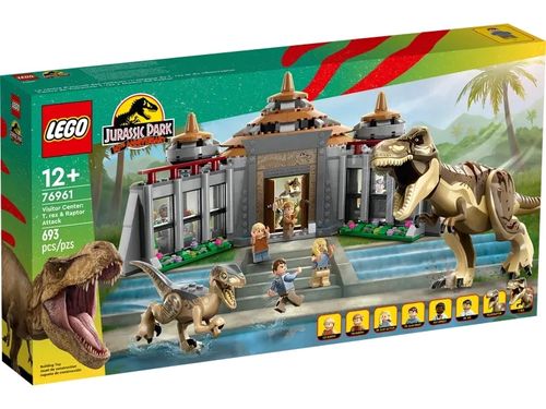 LEGO Jurassic Park - Centro de Visitantes: Ataque de T. rex e Raptor - 30 Anos - 693 Peças - 76961
