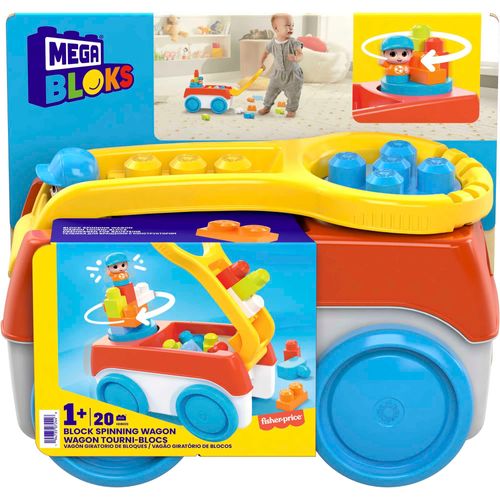 Blocos de Montar - Mega Bloks - Vagão Giratório de Blocos - 20 Peças - Fisher-Price