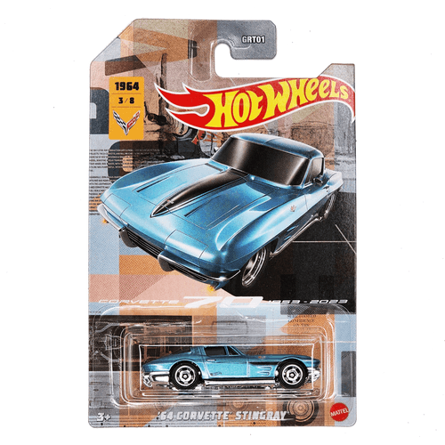Carrinho Hot Wheels - 64 Corvette Stingray - Corvette 70 Anos - 1:64 - Mattel