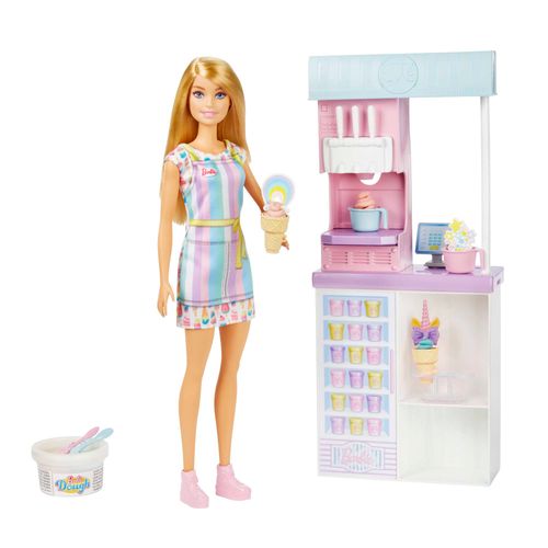 Boneca Barbie com Acessórios - Sorveteria - Profissões - Mattel