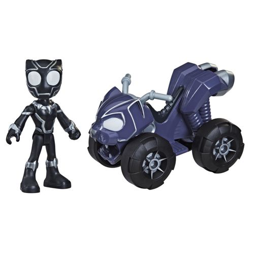 Veículo de Roda Livre com Mini Figura - Spidey and His Amazing Friends - Black Panther e Quadriciclo - 10 cm - Hasbro