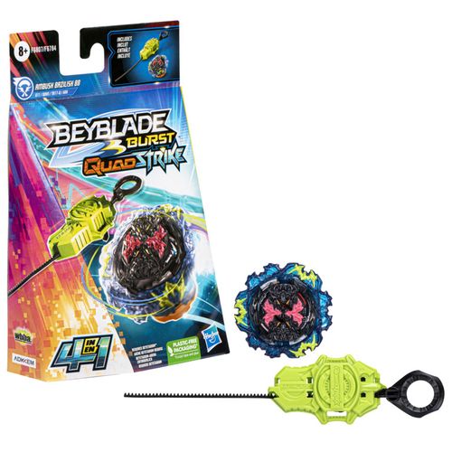 Pião de Batalha - BeyBlade Burst - Quadstrike - Ambush Bazilisk B8 - 4 em 1 - Hasbro