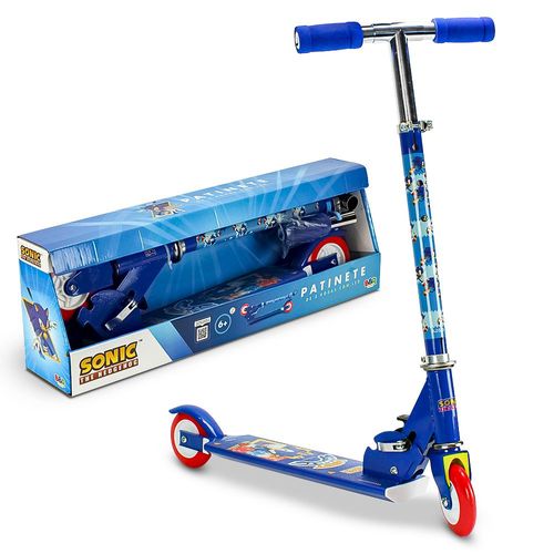 Patinete Infantil com Luz - Sonic The Hedgehog - Azul - BBR Toys