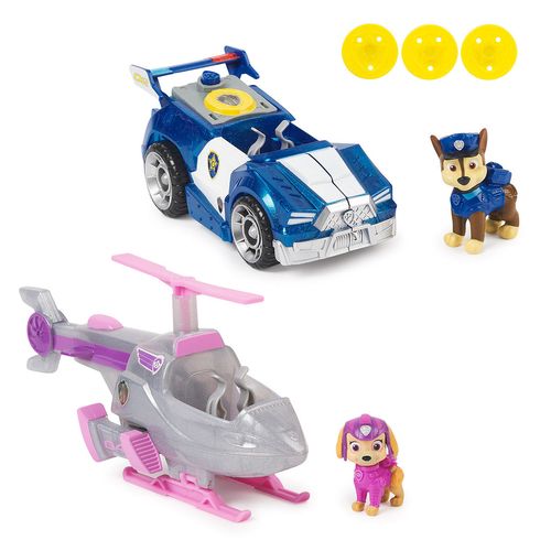 Conjunto de Veículos e Mini Figura - Chase e Skye - Patrulha Canina - Um Filme Superpoderoso - Sunny