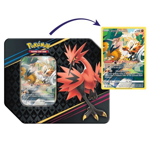 Lata Pokémon TCG - Zapdos de Galar - Realeza Absoluta - Copag