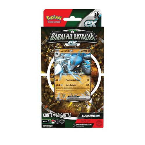 Jogo de Cartas Pokémon - Baralho Batalha - Lucario Ex - Copag