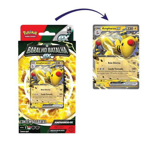 Jogo de Cartas Pokémon - Baralho Batalha - Ampharos Ex - Copag