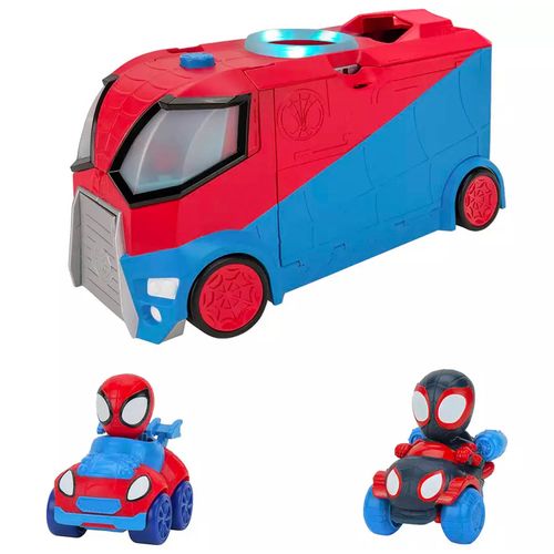 Playset e Veículo com Mini Figuras - Spidey and His Amazing Friends - Web Transporter - 44 cm - Sunny