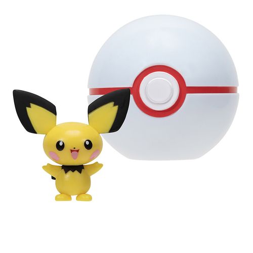 Conjunto Pokémon - Pichu e Premier Ball - Clip and Go - Sunny