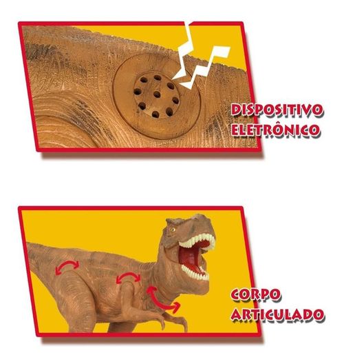 Dinossauro com Som - Tiranossauro Rex - Dino World - 42 cm - Cotiplás