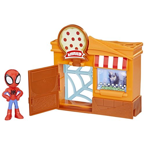 Playset com Mina Figura - Pizzaria - Vida Urbana - Spidey and His Amazing Friends - Hasbro