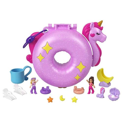 Playset Polly Pocket com Mini Bonecas - Boia De Unicórnio - Estojo - Mattel