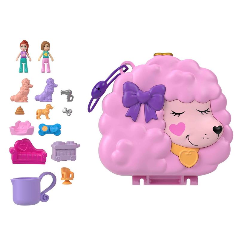 Playset-Polly-Pocket-com-Mini-Bonecas---Spa-Poodle---Estojo---Mattel-3