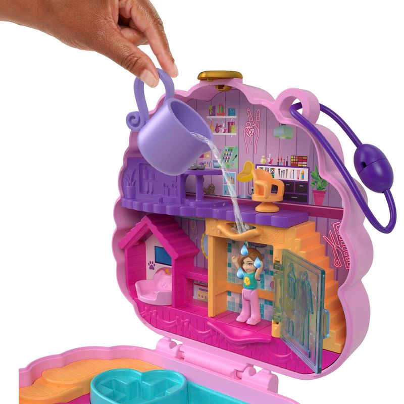 Playset-Polly-Pocket-com-Mini-Bonecas---Spa-Poodle---Estojo---Mattel-4