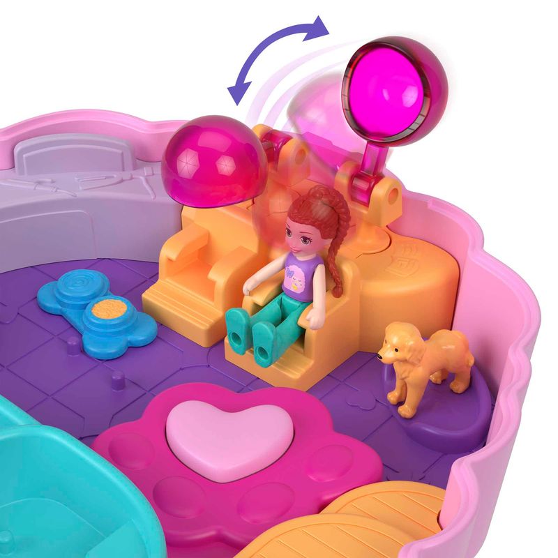 Playset-Polly-Pocket-com-Mini-Bonecas---Spa-Poodle---Estojo---Mattel-7