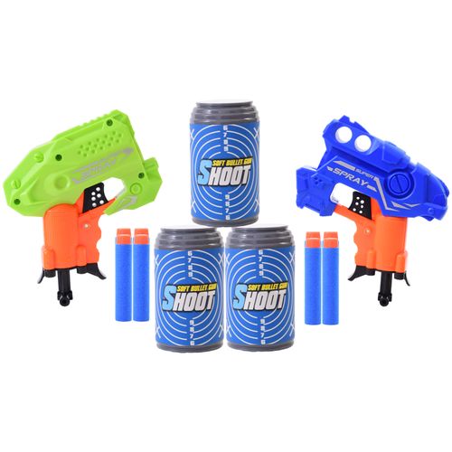 Kit com 2 Lançadores de Dardos e Alvos - Super Spray - One Shot - 12 cm - ST Import