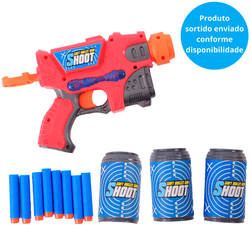 Lançador de Dardos com Alvos - One Shot - Soft Bullet Gun Shoot - Sortido - 22 cm - ST Import