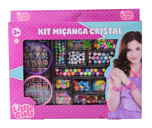Conjunto de Acessórios - Kit Miçangas Cristal - My Little Girls - ST Import